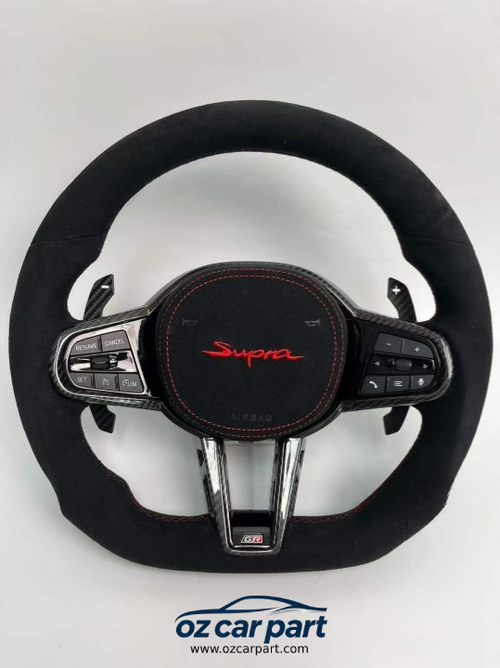 Toyota Supra CS Alcantara steering red&black